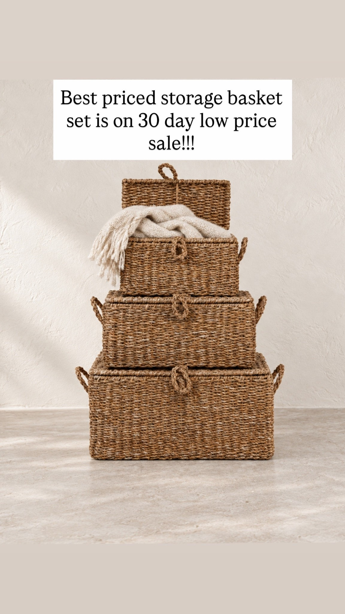 Best priced storage basket set is on 30 day low price sale!!!