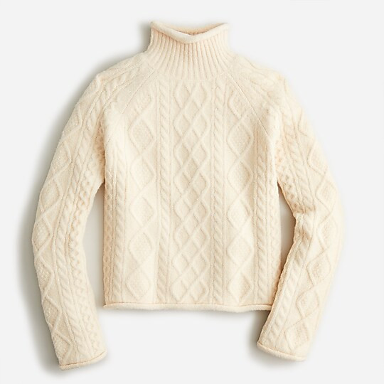 Cable-knit rollneck sweater | J. Crew US