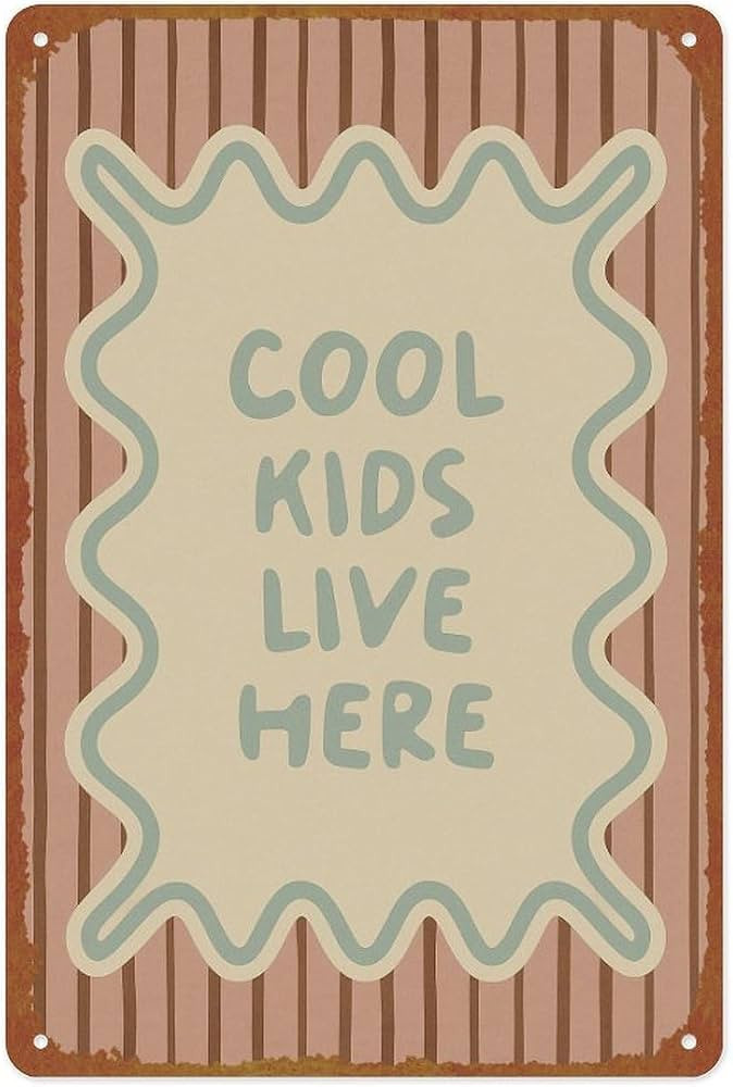 Cool Kids Live Here Print Posters Aluminum Metal Sign 8x12 Inch For Living Room Bedroom Bathroom ... | Amazon (US)