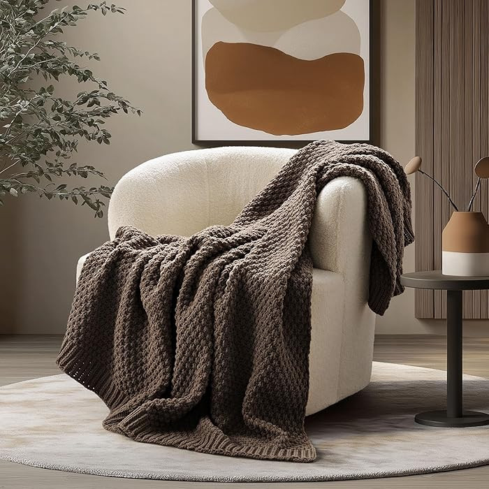 EVERGRACEHOME Chunky Chenille Knit Throw Blanket for Couch, Soft Luxurious Moss Stitch Blankets f... | Amazon (US)