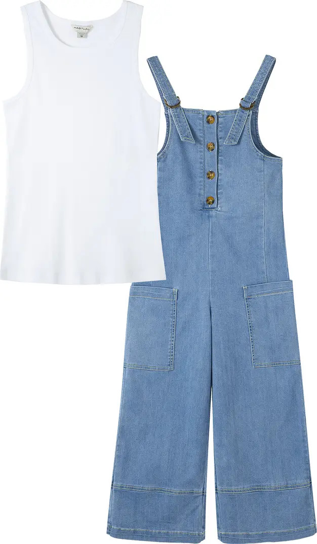 Habitual Girl Kids' Wide Leg Overall & Tank Set | Nordstromrack | Nordstrom Rack