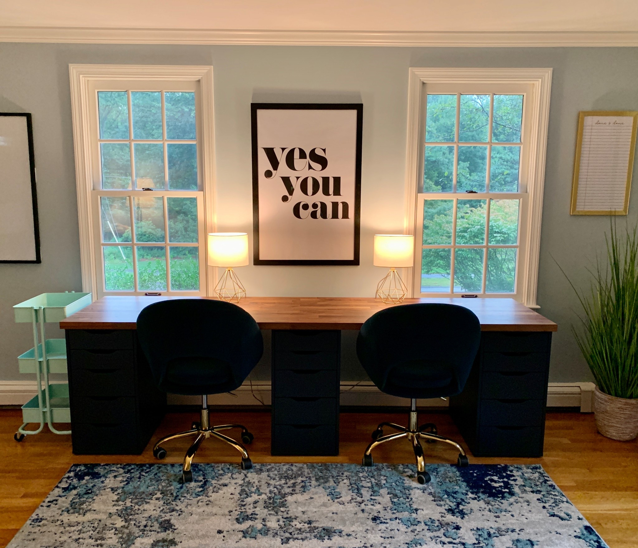 DIY home office desk from IKEA makes the perfect workstation for a busy family.

#LTKKids #LTKHome