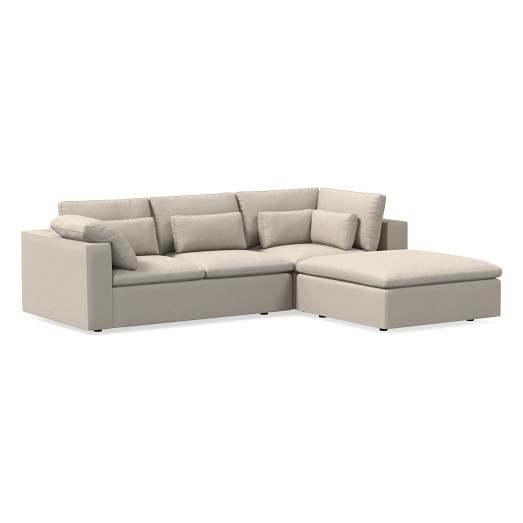 Harmony Modular 3-Piece Ottoman Sectional (118–128") | West Elm (US)