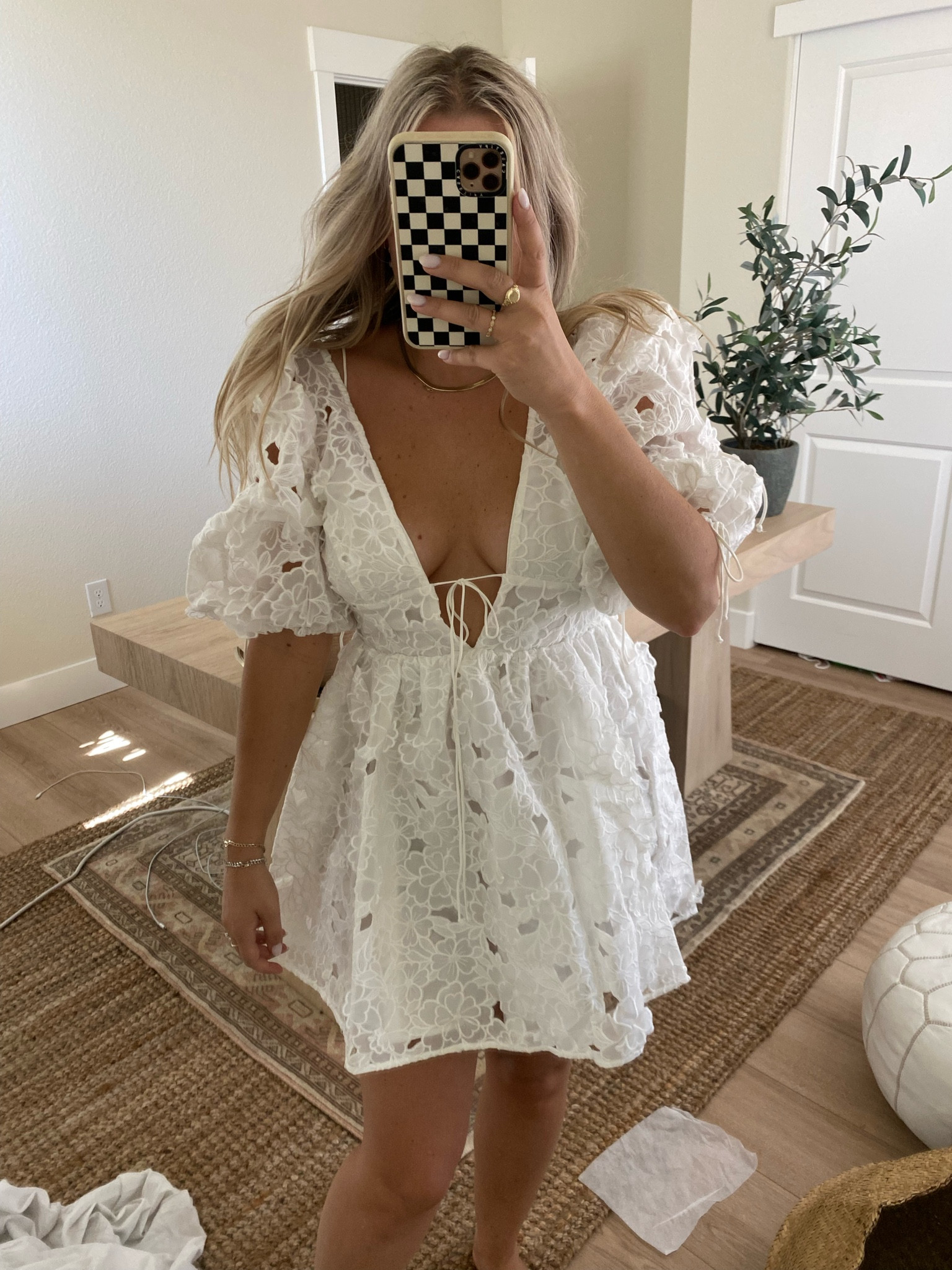 pearl mesh mini dress Strapless Pearl Mesh Mini Dress – IULOVER