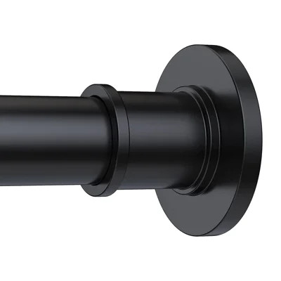 Heavy Duty Adjustable Shower Curtain Rod - Rustproof Stainless Steel Tension Rod With Non-Slip Rubber Plates, No Drilling Installation, Matte Black Fi | Wayfair North America