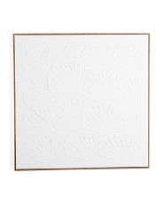 30x30 White Plaster Shells Wall Art In Walnut Frame | TJ Maxx