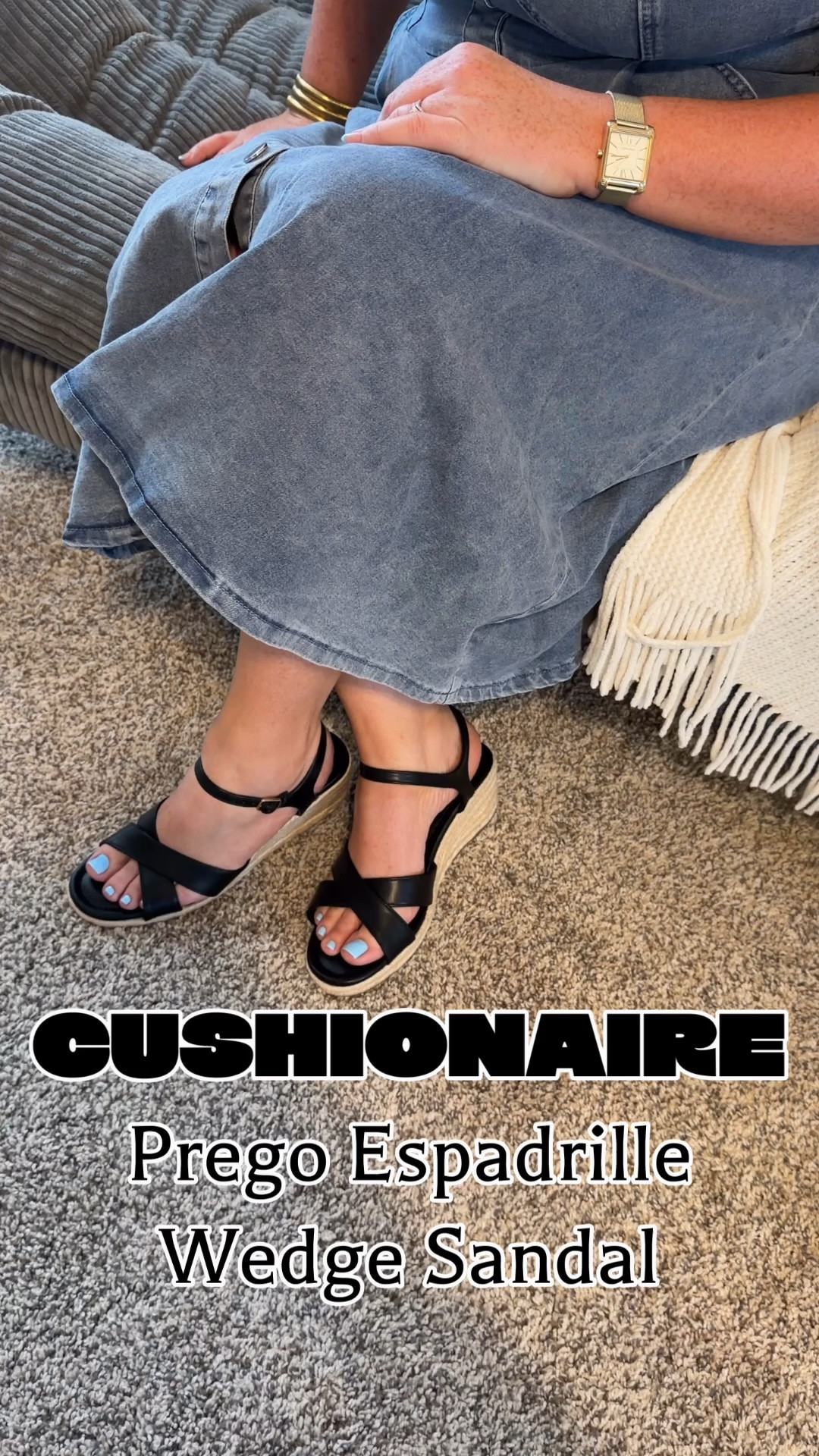 These black espadrille sandals by Cushionaire are a staple for your summer wardrobe. You can style them so many ways and they are so incredibly comfortable. As a woman who doesn’t like a high heel I appreciate that the wedge on these is only 2.5 inches.

#summershoes #sandals #espadrilles

#LTKOver40 #LTKMidsize #LTKgrwm