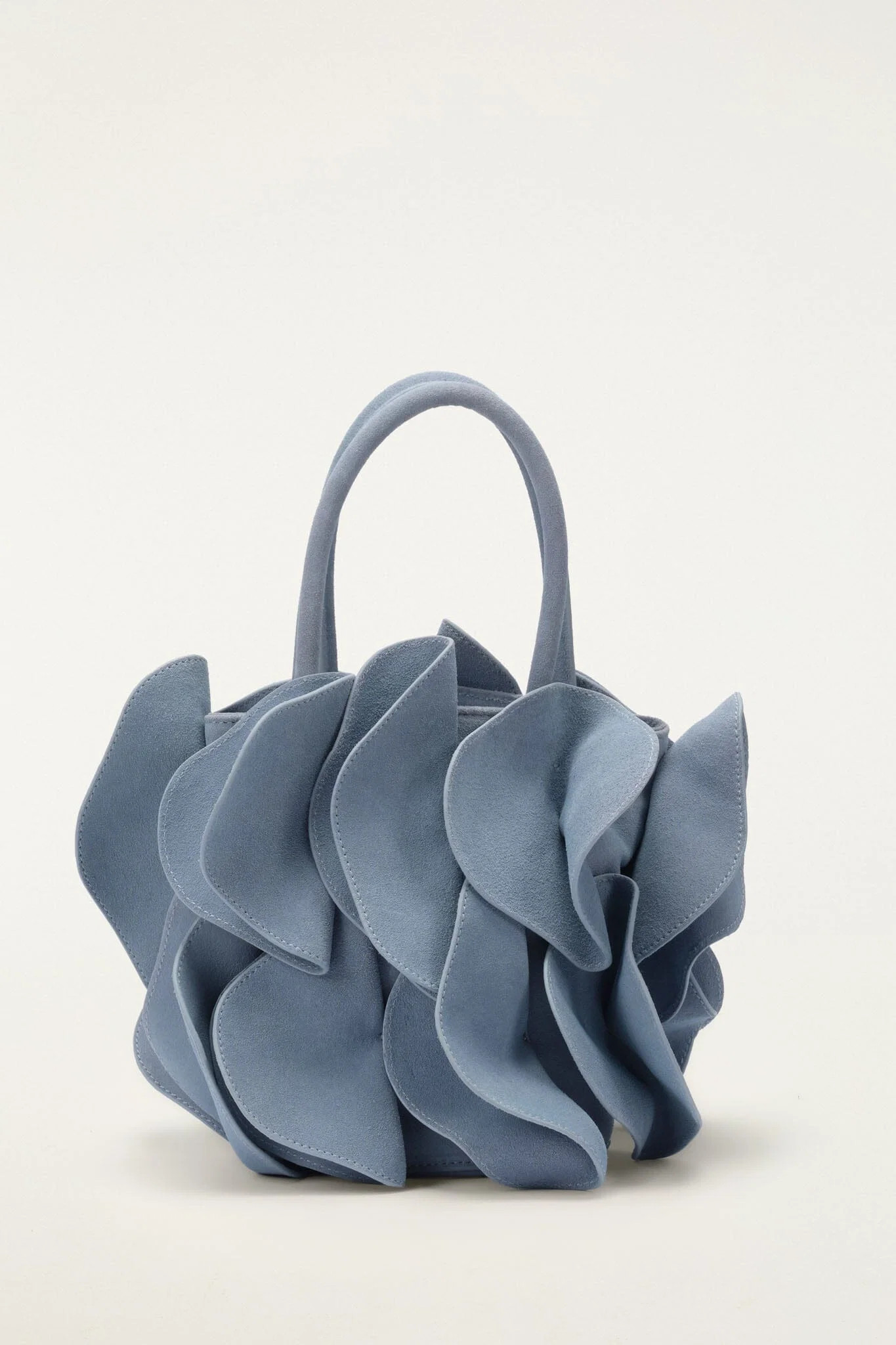 Light Blue Suede Flower Handbag | FARM Rio | FarmRio (US)