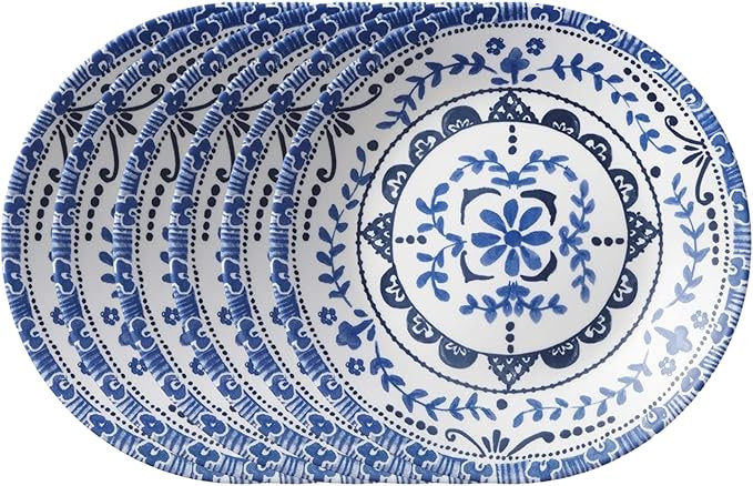 Corelle Vitrelle 6-Piece Appetizer Plates Set, Triple Layer Glass and Chip Resistant, 6-3/4-Inch ... | Amazon (US)