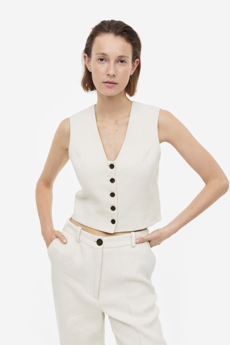 Linen suit waistcoat | H&M (UK, MY, IN, SG, PH, TW, HK)