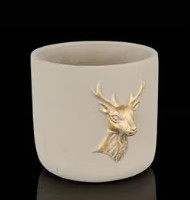 Cement Pot with Deer | Linen & Clove