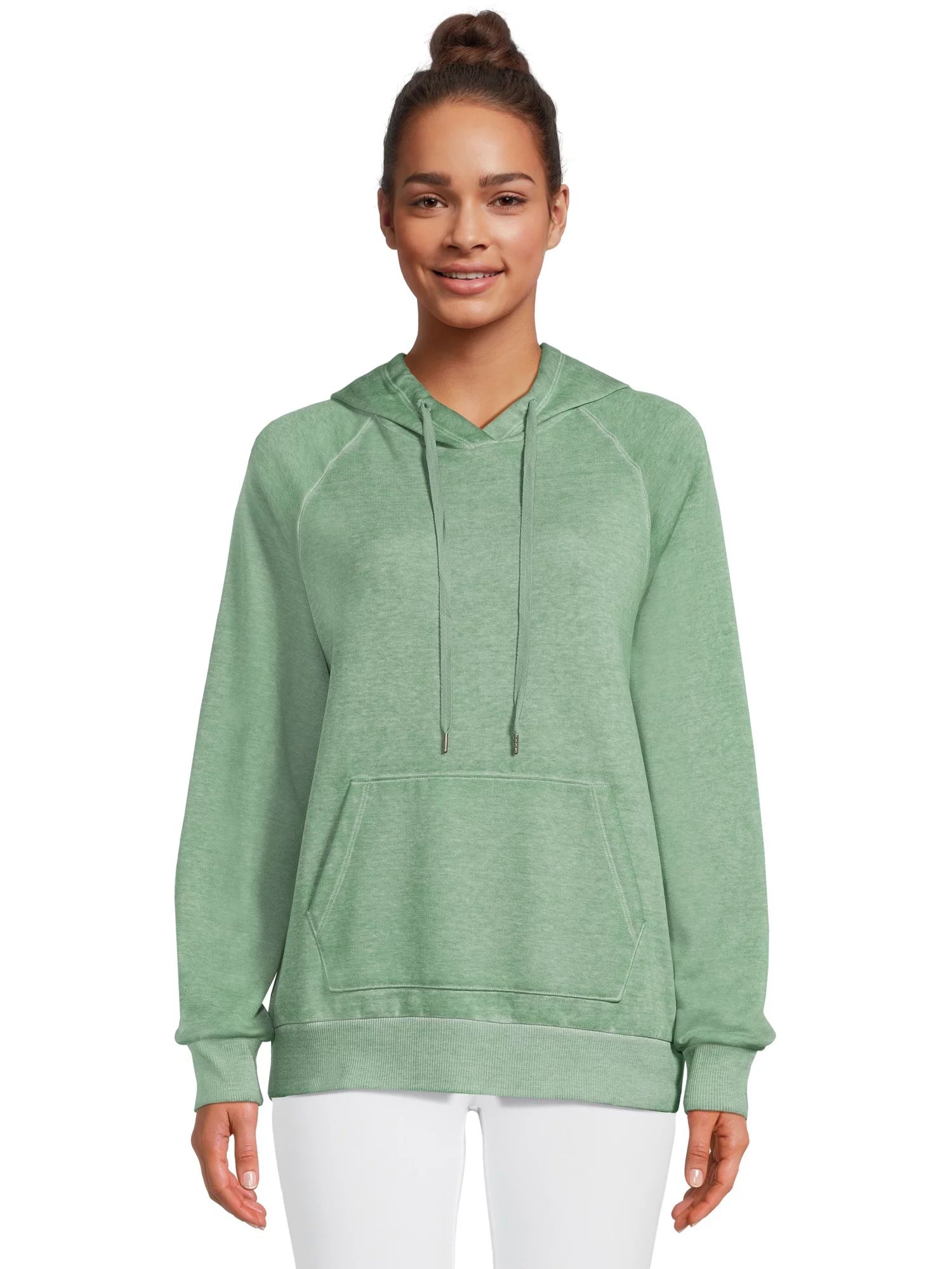 Time and Tru Women's Garment Washed Pullover Hoodie, Sizes S-3XL | Walmart (US)