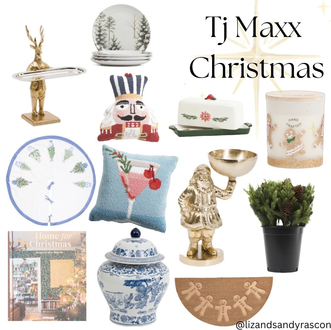 Tj Maxx Christmas Decor, Christmas dinnerware, dishes, Hoooker Pillow, Nutcrackers, Cocktail, door matt, Vase, vintage, outdoor Christmas floral, Santa serving dish, Christmas book, coffee table books, Christmas candle, gingerbread, tree skirt, reindeer serving dish, holiday. 

#LTKStyleTip #LTKSeasonal #LTKHome