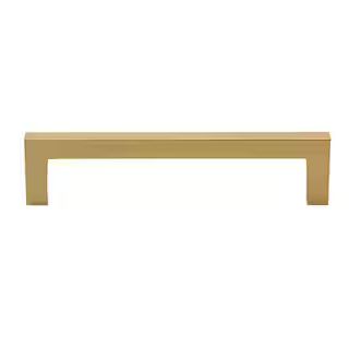 GlideRite 5 in. Brass Gold Solid Square Slim Cabinet Bar Pull (10-Pack) 21683-128-BG-10 - The Hom... | The Home Depot