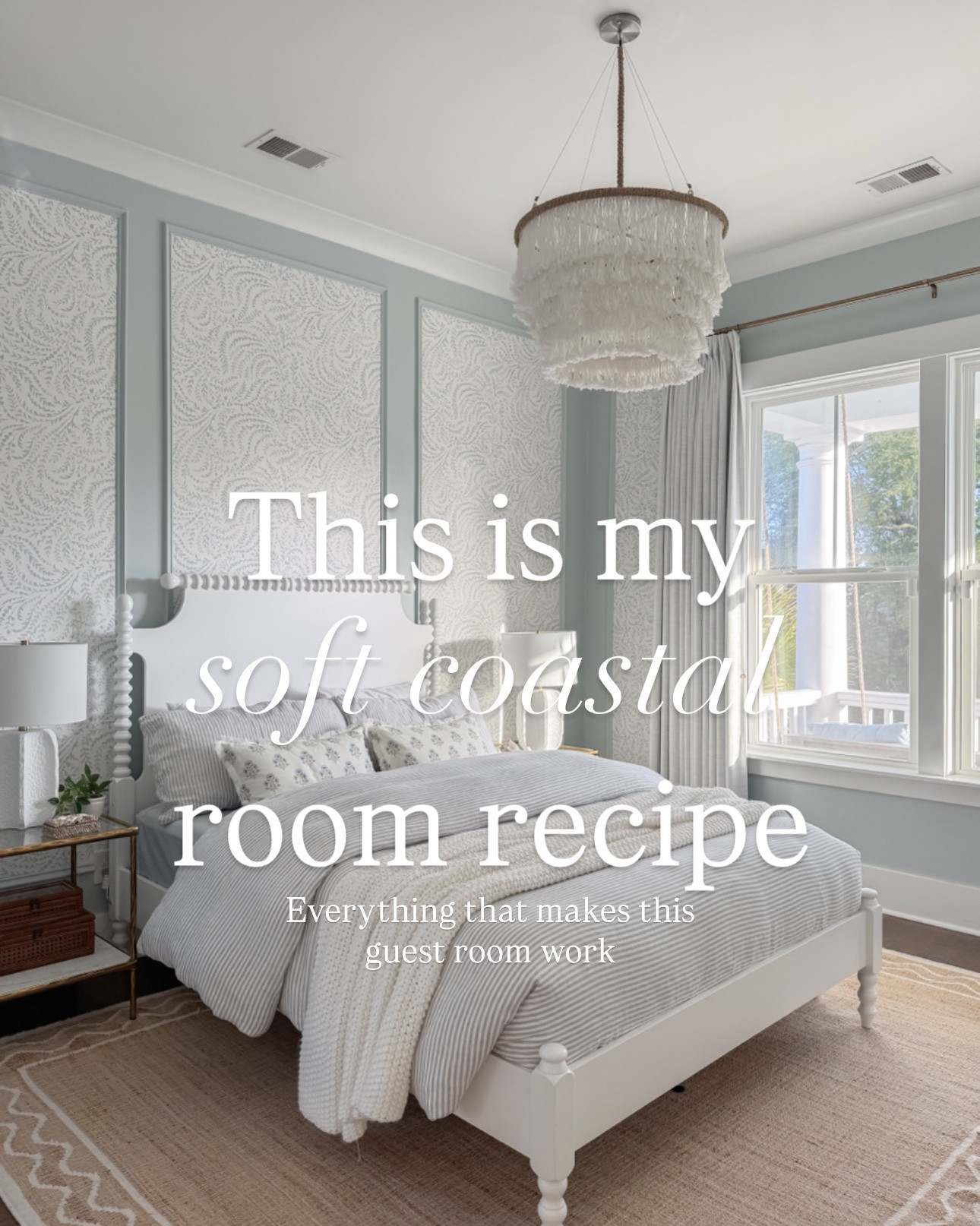 The staples to a beautifully curated soft coastal bedroom. What did I miss?😁 once the Serena and Lily wallpaper went up, everything else just fell into place.

#LTKHome