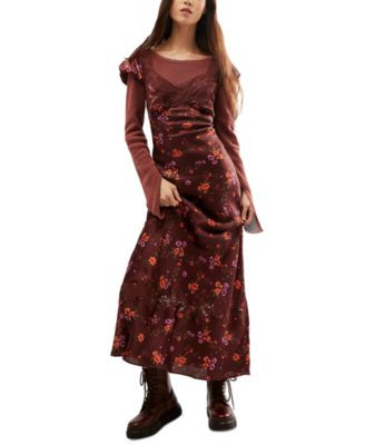 Free People Women's Butterfly Babe Cap-Sleeve Midi Dress - Macy's | Macy's