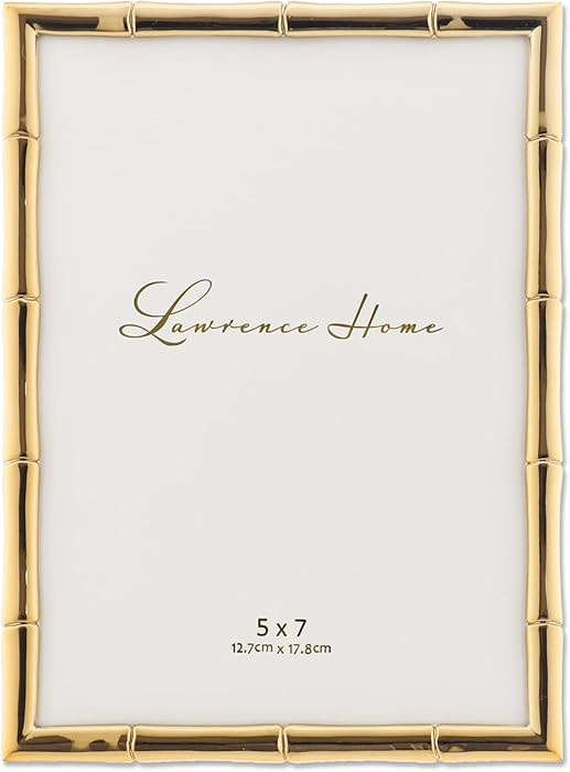 Lawrence Frames 5" W x 7" H Gold Metal Picture Frame with Bamboo Design (712257) | Amazon (US)