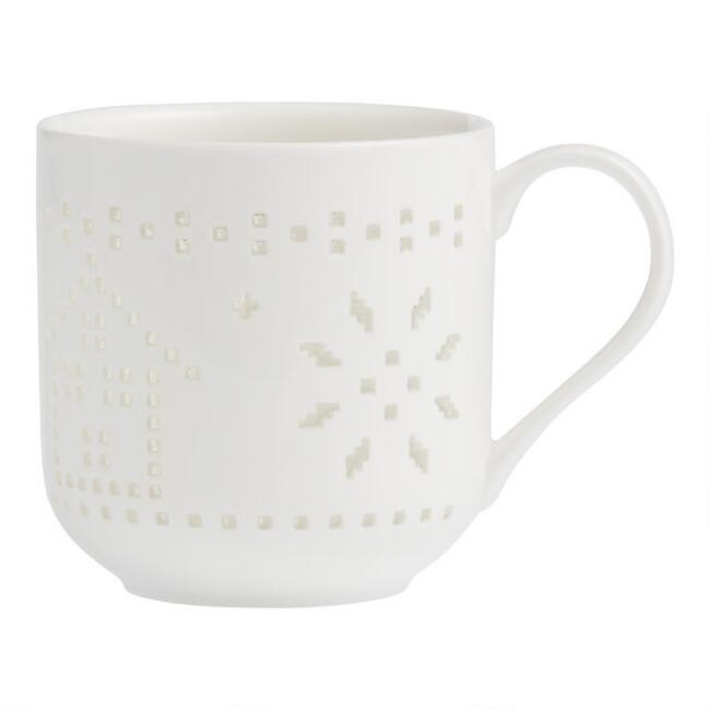 Stenciled Alpine Chalet Porcelain Mug | World Market