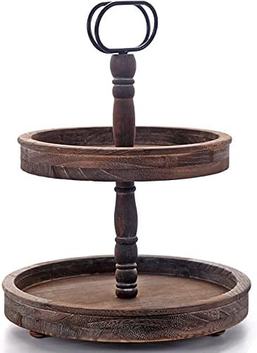 Cupcake Stand 2 Tiered Serving Tray Home Decor Clearance Farmhouse Decoration Tray for Home Kitchen  | Amazon (US)