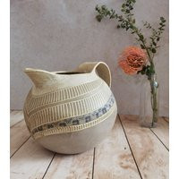 Ceramic Pitcher With Hand Engraved Decoration & Black Prints, Drinkware, Handmade Pottery Pitcher, Water Pitcher, Stoneware | Etsy (US)