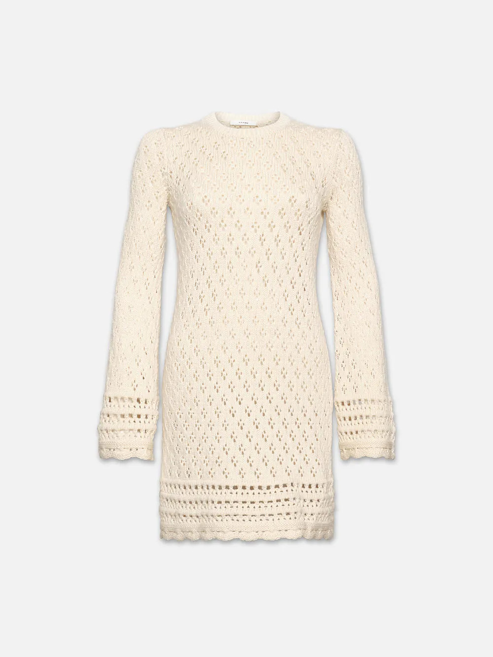 Crochet Shift Dress  in  Ecru | Frame Denim
