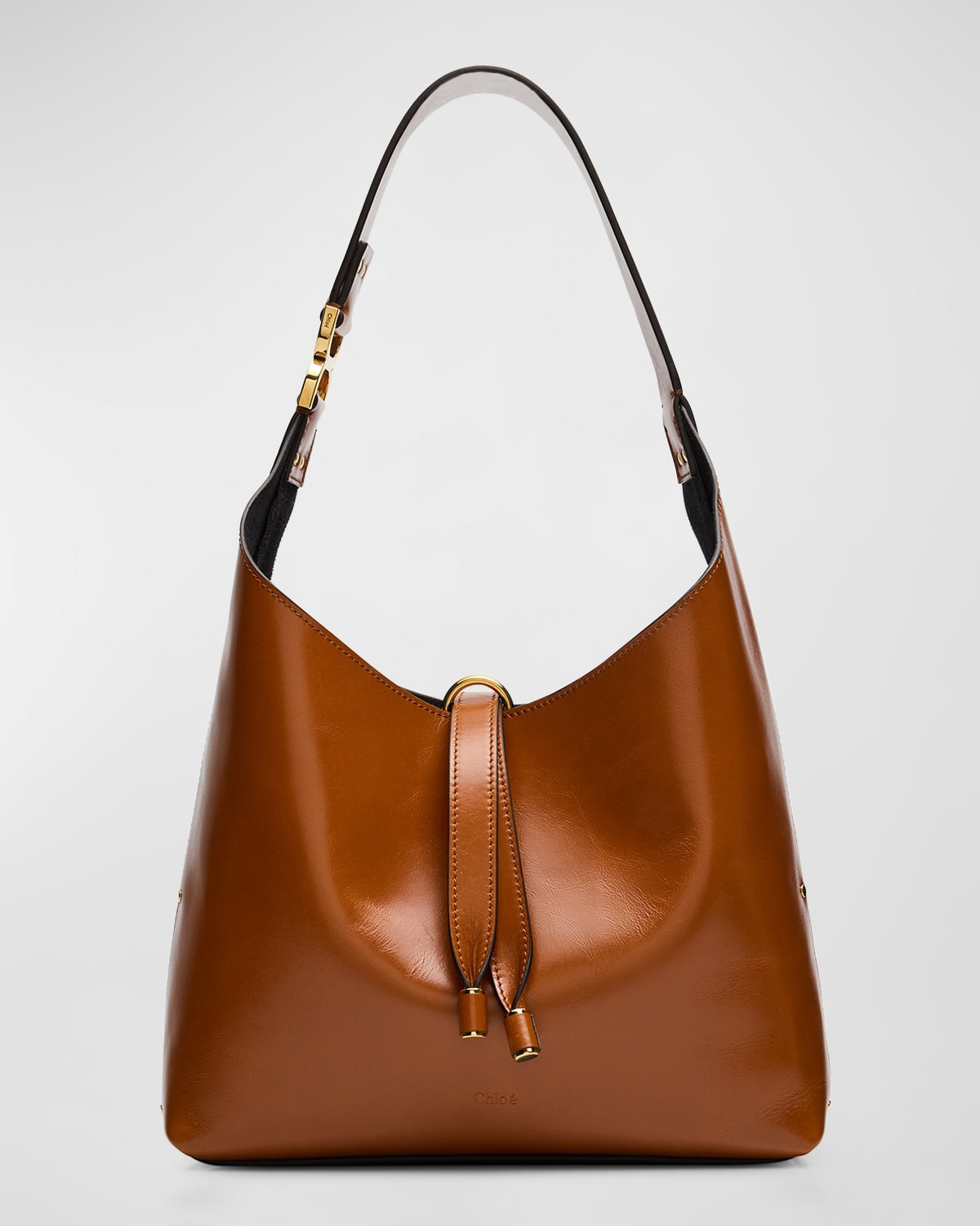 Marcie Small Hobo Bag in Shiny Calfskin | Neiman Marcus