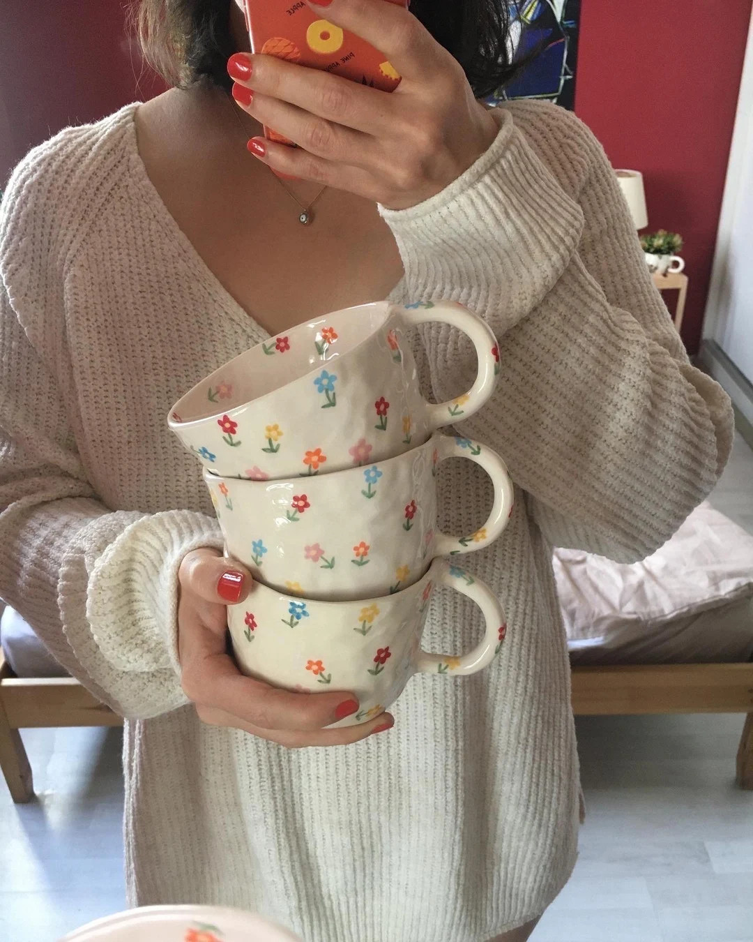 Flowers Handmade Ceramic Mug 350 Ml - Etsy | Etsy (US)