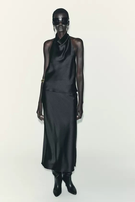 SATIN EFFECT HALTER TOP | Zara US