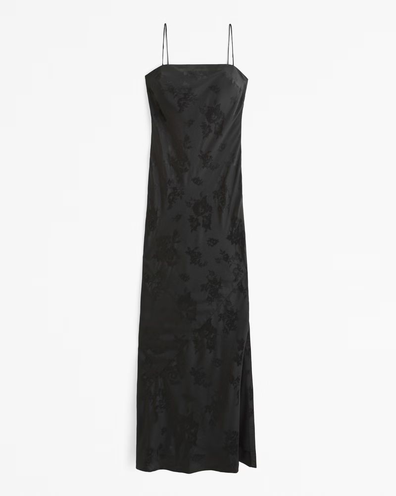 Women's Satin Jacquard Slip Maxi Dress | Women's Dresses & Jumpsuits | Abercrombie.com | Abercrombie & Fitch (US)