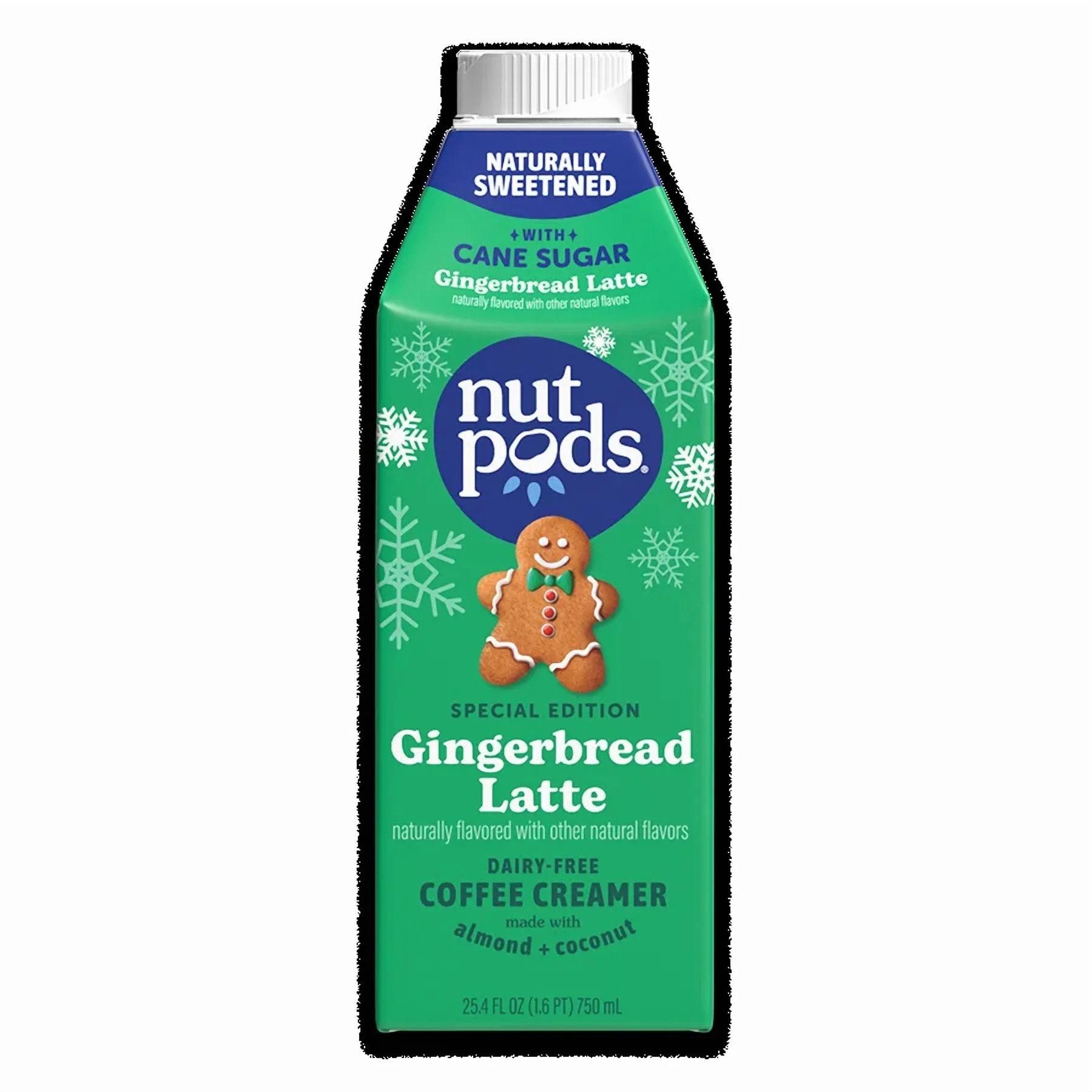 nutpods Gingerbread Cane Sugar Sweetened Dairy Free Almond Coconut Creamer, 25.4 fl oz, Liquid | Walmart (US)