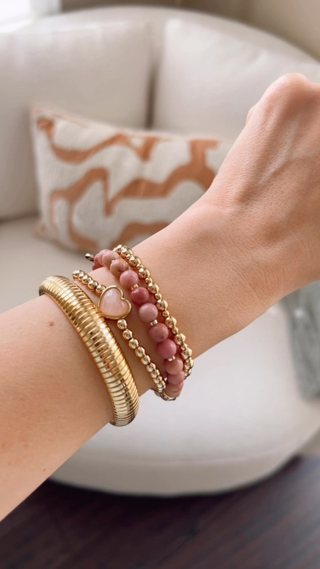 The prettiest pink bracelet stack. Use my code JESSICAG for 10% off. 

Gold bracelets, beaded bracelets, jewelry, affordable jewelry, Stella & Dot bracelets

#LTKSpringSale #LTKFindsUnder100 #LTKFindsUnder50