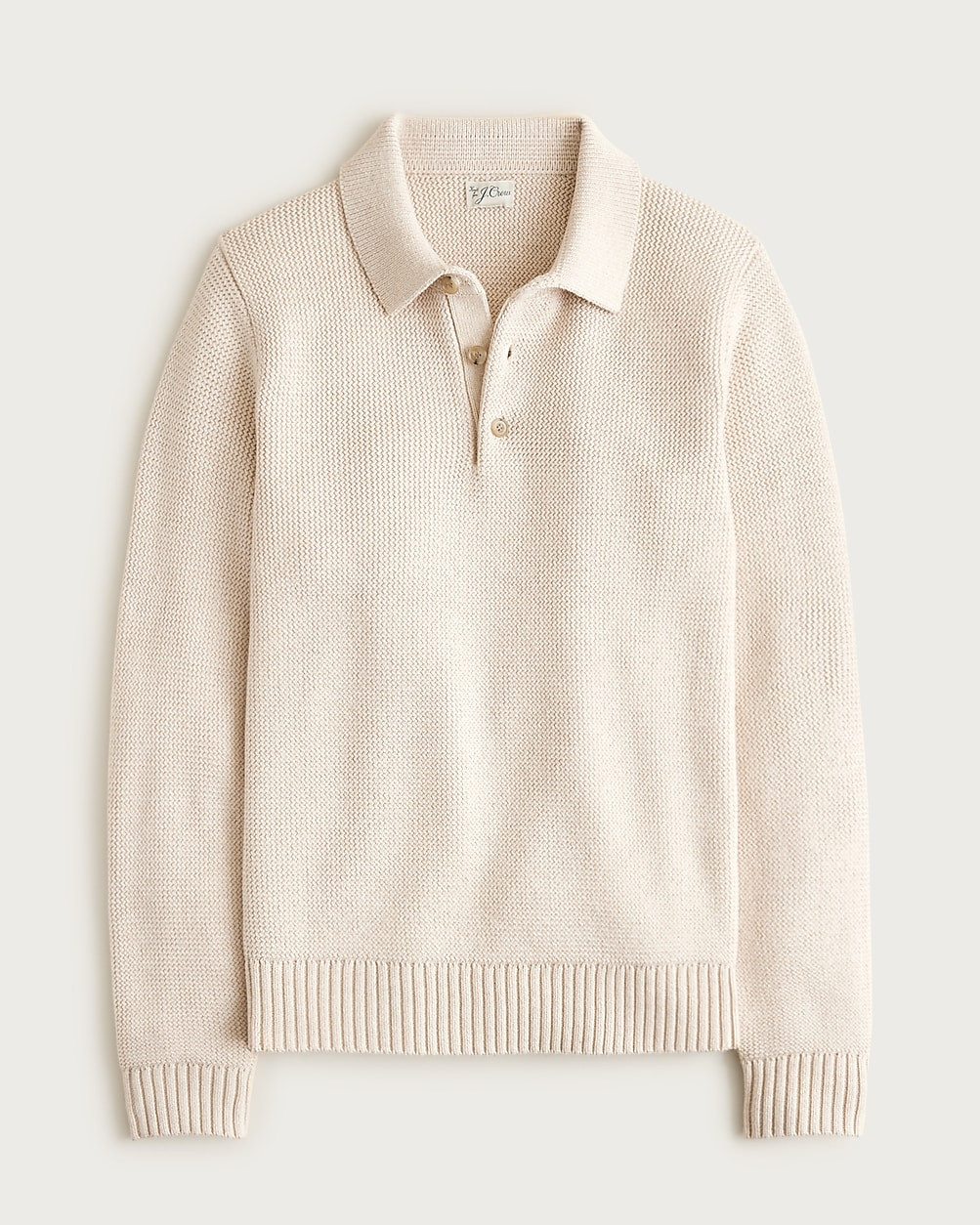 Cotton racking-stitch sweater-polo | J. Crew US