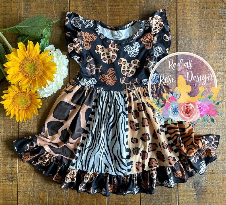 Disney Inspired Animal Print Dress/Disney Dress/Animal Kingdom Outfit/Girls Dress/Toddler Dress | Etsy (US)