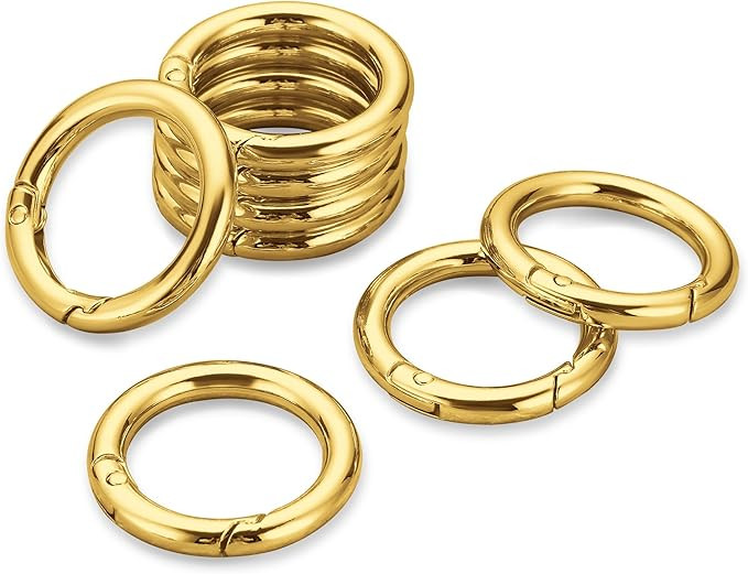 Key Ring Clip, 1 Inch Keychain Rings, 8 Pack Round Carabiner Clip for Keys, Buckle, Bags, Purses ... | Amazon (US)