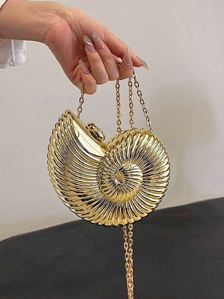 Acrylic Chain Strap Bag With Creative Seashell Design, Women's Handbag, Casual Shoulder Bag, Snail Shaped, Fashion Versatile Crossbody Bag, Suitable For Parties, Gatherings, Street Photography And More, Wedding | SHEIN