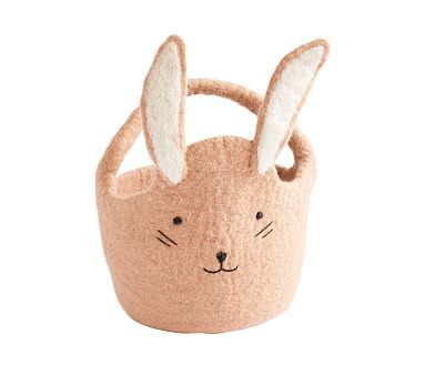 Felted Bunny Baby Easter Bucket, Pink | Pottery Barn Kids