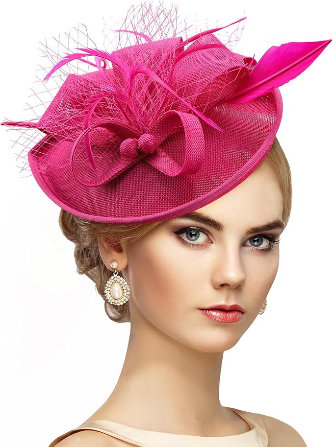 Zinniday Kentucky Fascinators Hats for Women - Vintage Tea Party Outfit Headband Church Derby Hat... | Amazon (US)