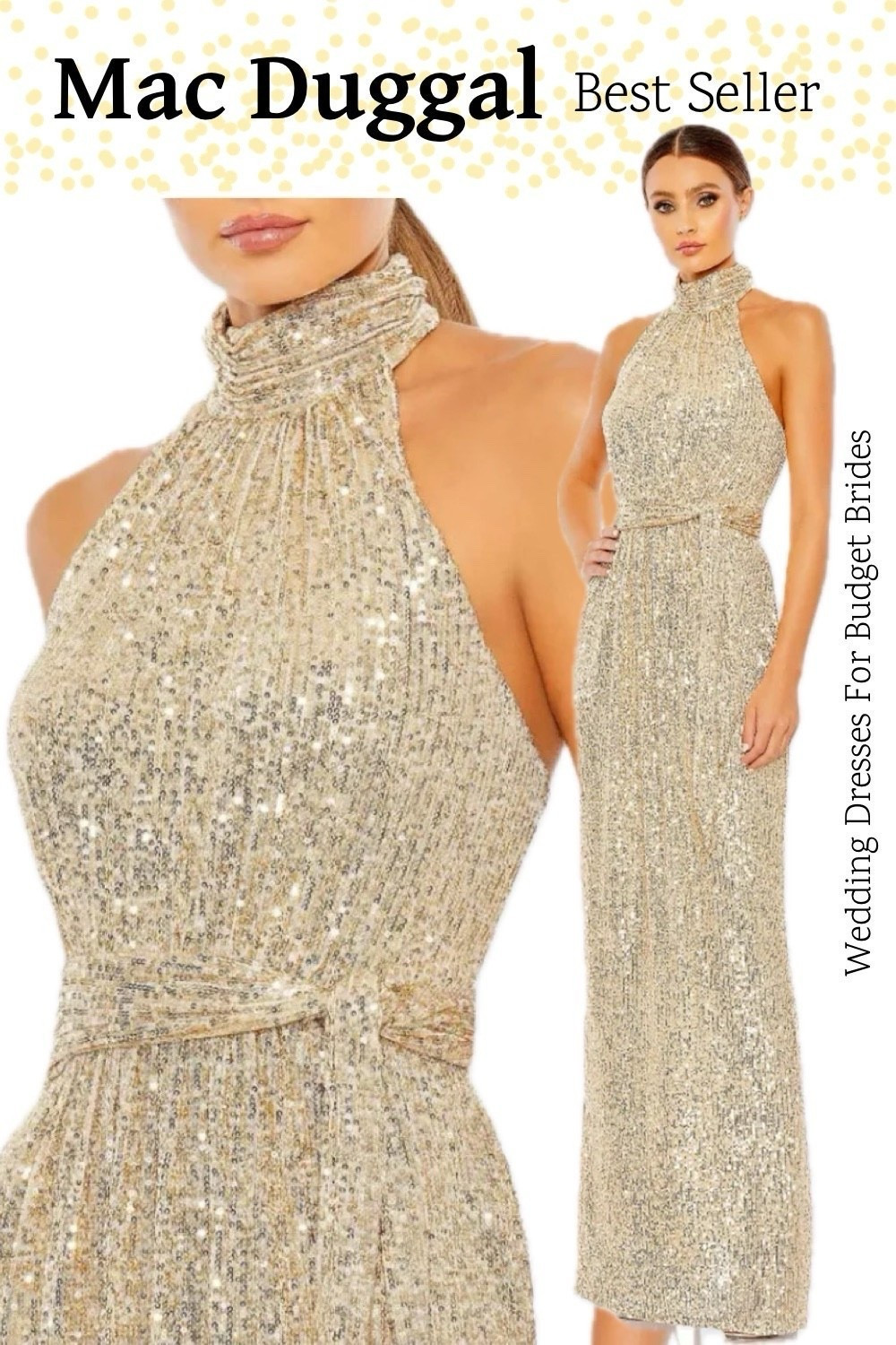 Best selling gold wedding guest gown for a spring summer formal wedding. At Mac Duggal.

Special occasion dress, prom dress, wedding guest dress, formal dress, gold full length dress, bridesmaid dress, bridal party dress, Mac Duggal dress.

#LTKWedding #LTKSeasonal