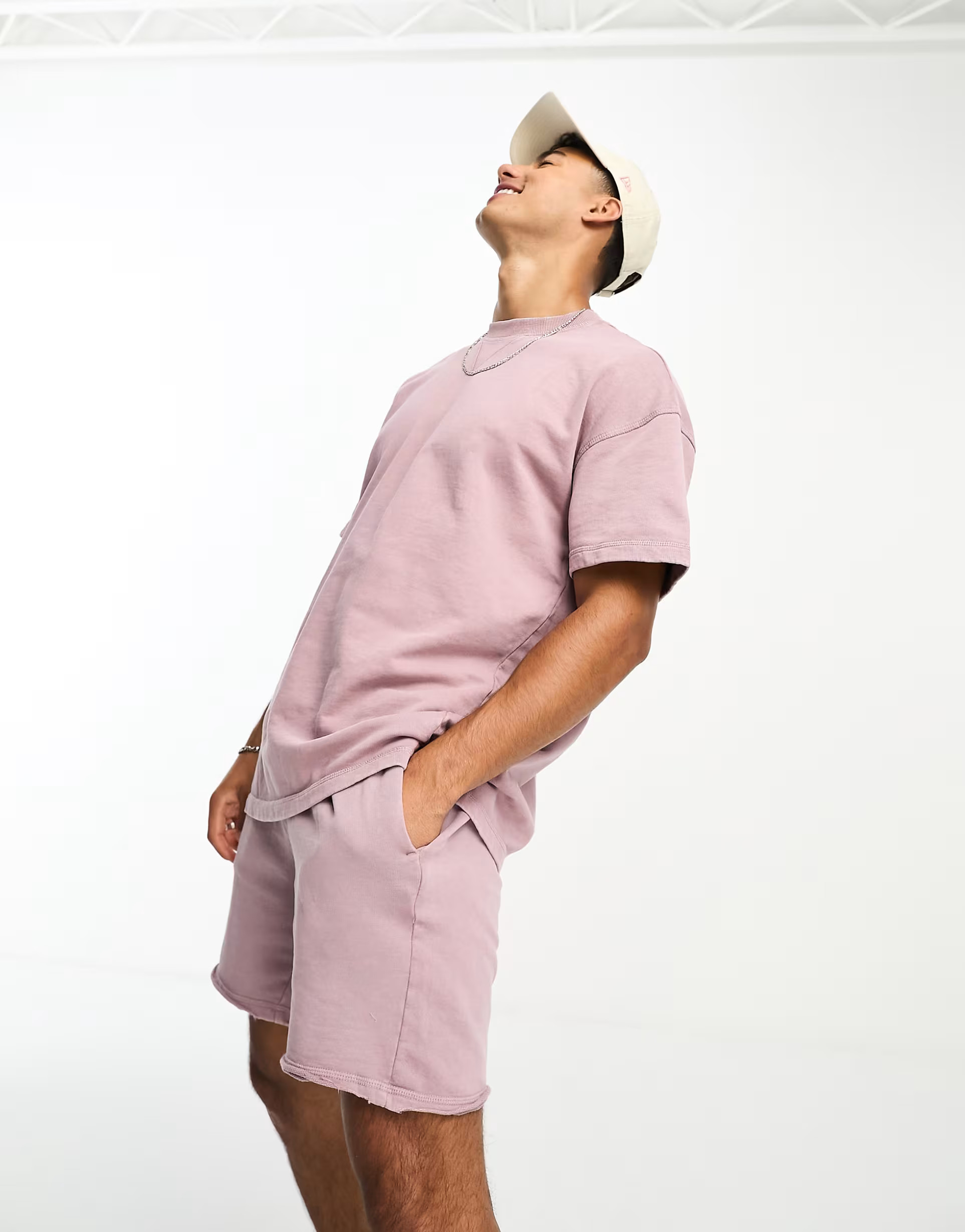 Only & Sons co-ord jersey short in washed pink | ASOS (Global)