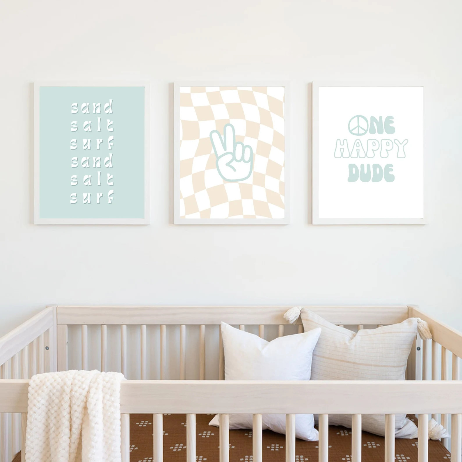 Set of 3 Retro Surf Nursery Decor Neutral Boho Beach Prints - Etsy | Etsy (US)
