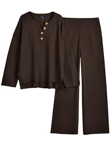 LILLUSORY Lounge Sets Womens Two 2 Piece Matching 2025 Fall Fashion Must Have Comfy Airport Outfits Clothes Clothing Trendy Knit Sweater Loungewear Travel Sweatsuit Sweat Suit Sets | Amazon (US)