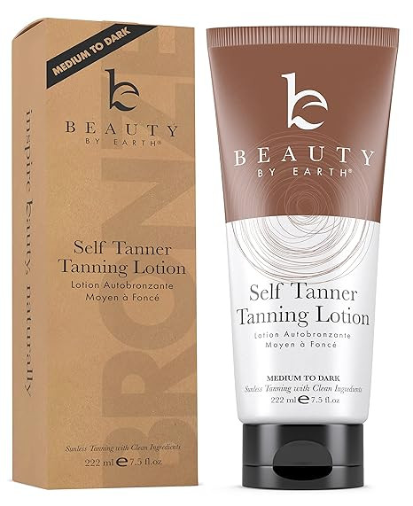 Beauty by Earth Self Tanner Tanning Lotion - Sunless Tanner with Organic Ingredients for Natural ... | Amazon (US)