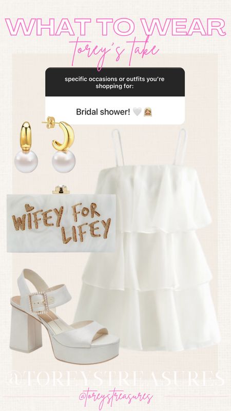 Bridal outfit idea, bridal shower- dress runs tts 

#LTKparties #LTKfindsunder100 #LTKGala