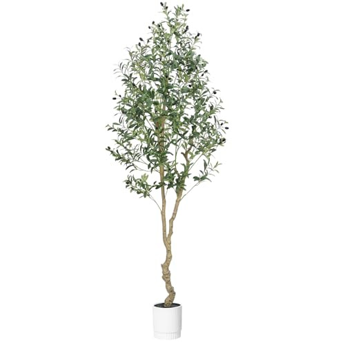 7ft Olive Tree, Artificial Trees for Home Decor Indoor with Adjustable Branches and Lifelike Fruits- Easy Assembly, Low Maintenance (Thick Olive Tree, 7ft) | Amazon (US)