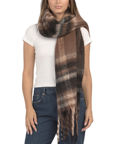 Cozy Plaid Scarf for Women | Polyester | Marshalls