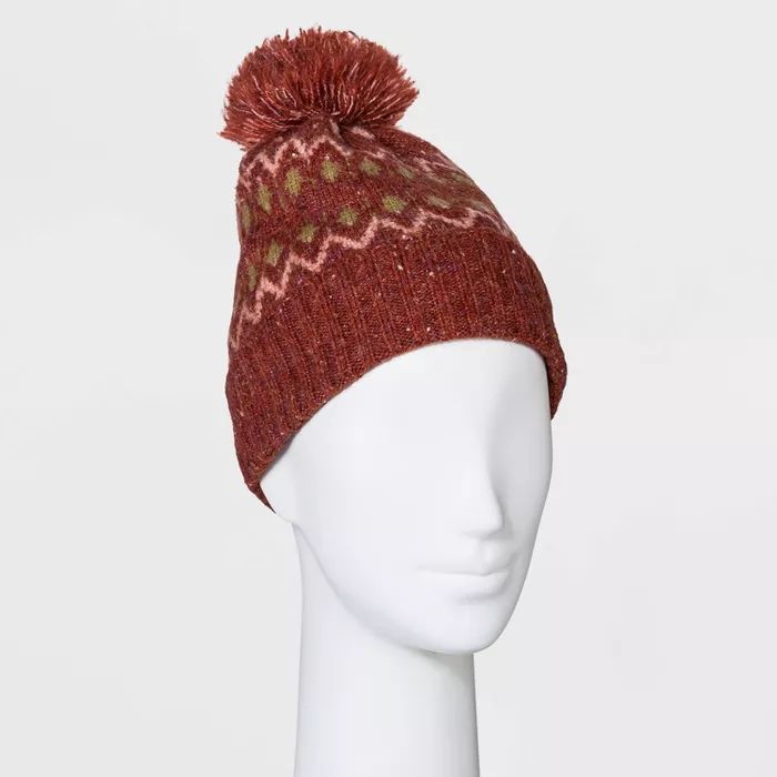 Women's Lined Fair Isle Pom Beanie - Universal Thread™ | Target