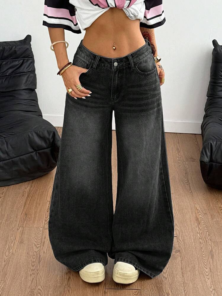 Coolane Women's Loose Wide-Leg Jeans | SHEIN