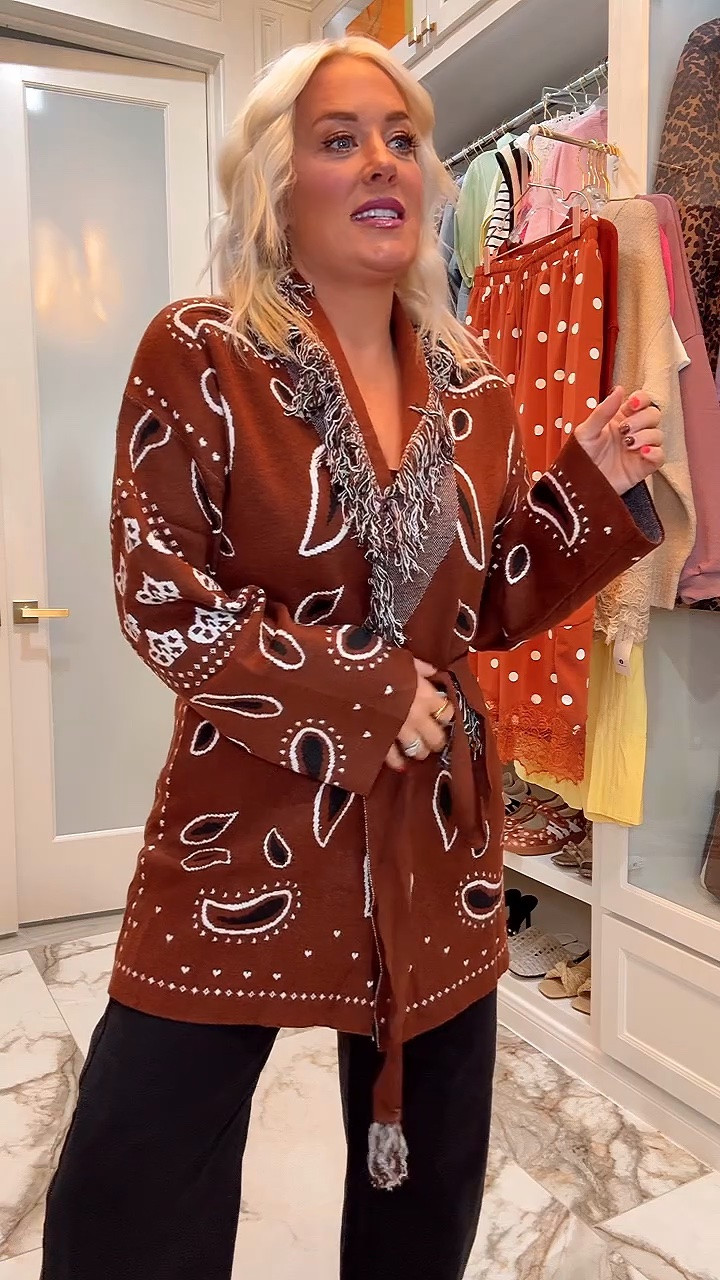 Viral western bandana print cardigan from Amazon , size small
