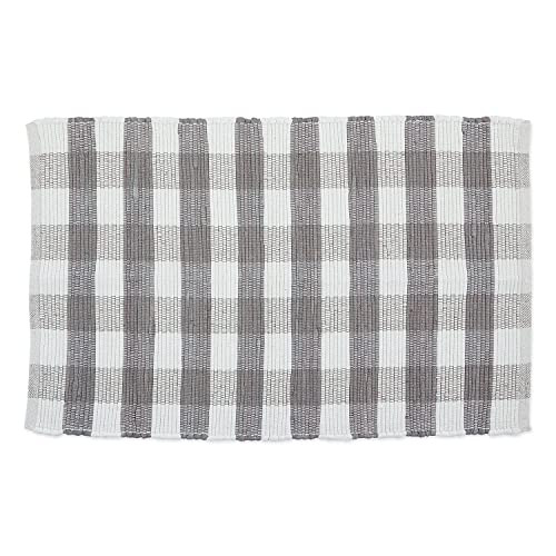 DII Buffalo Check Rug Collection, Hand Dyed Reversible Chindi Rug, 26x40, Gray | Amazon (US)
