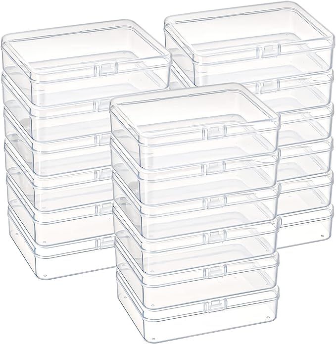 Kingrol 18 Pack Mini Clear Plastic Storage Containers with Lids, 4-1/2 x 3-3/8 x 1-1/8 Inch Empty... | Amazon (US)